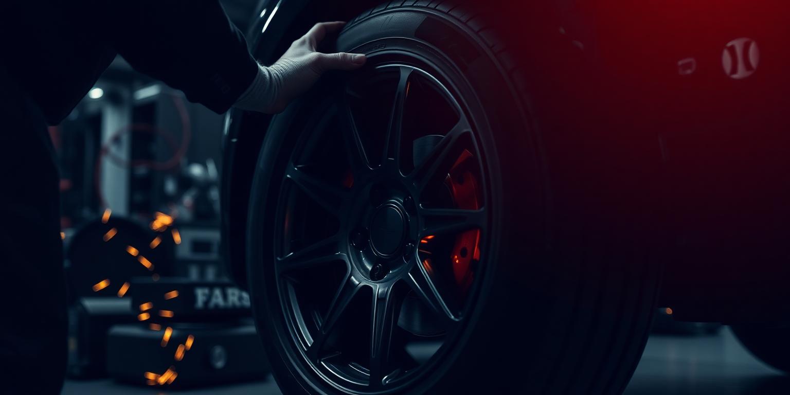 Mechanic fitting a premium tyre